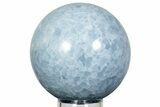 Polished Blue Calcite Sphere - Madagascar #217360-1